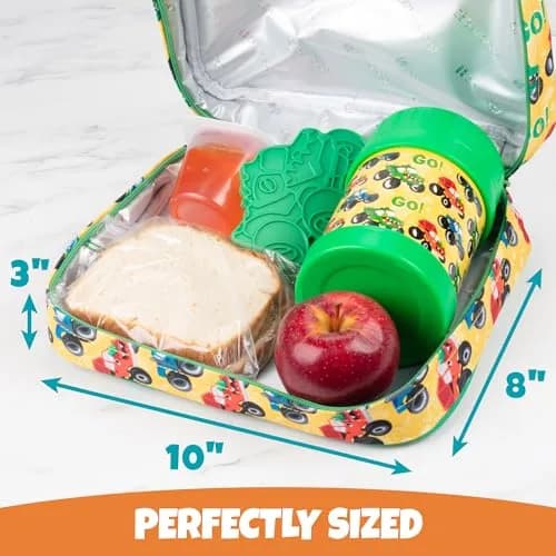 Bentology Kids Insulated Lunch Box Set with Thermos Food Jar & Ice Pack | Food Safe, BPA-Free, 10 x 8 x 3 inches thumbnail 5