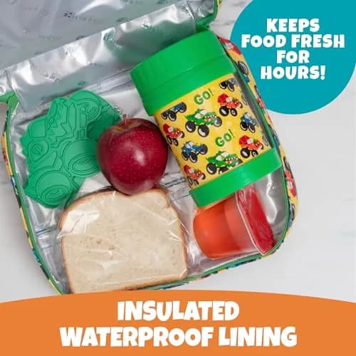 Bentology Kids Insulated Lunch Box Set with Thermos Food Jar & Ice Pack | Food Safe, BPA-Free, 10 x 8 x 3 inches thumbnail 2