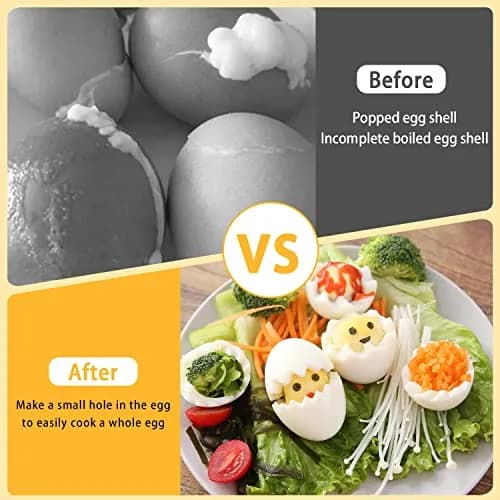 MIATTCLD Egg Piercer Stainless Steel Needle Egg Punch 26g (0.92 oz) | Prevents Breakage & Eases Peeling thumbnail 4