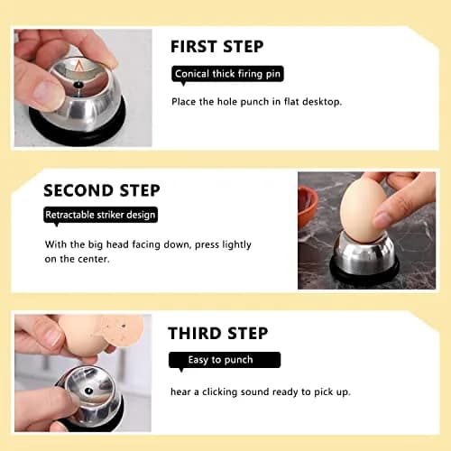 MIATTCLD Egg Piercer Stainless Steel Needle Egg Punch 26g (0.92 oz) | Prevents Breakage & Eases Peeling thumbnail 6