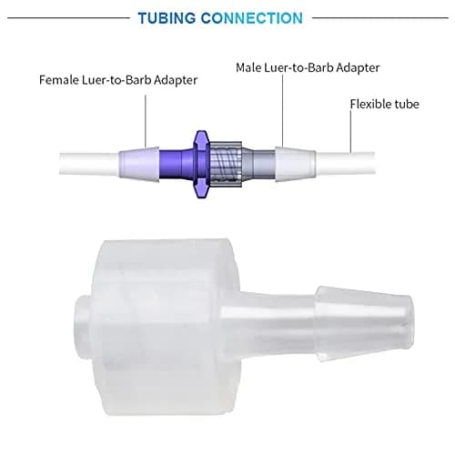 MEETOOT 10pcs Luer-to-Barb Adapter Male Luer with Lock Ring 1/8" Hose Barb Screw for Laboratory & Food Machinery thumbnail 6