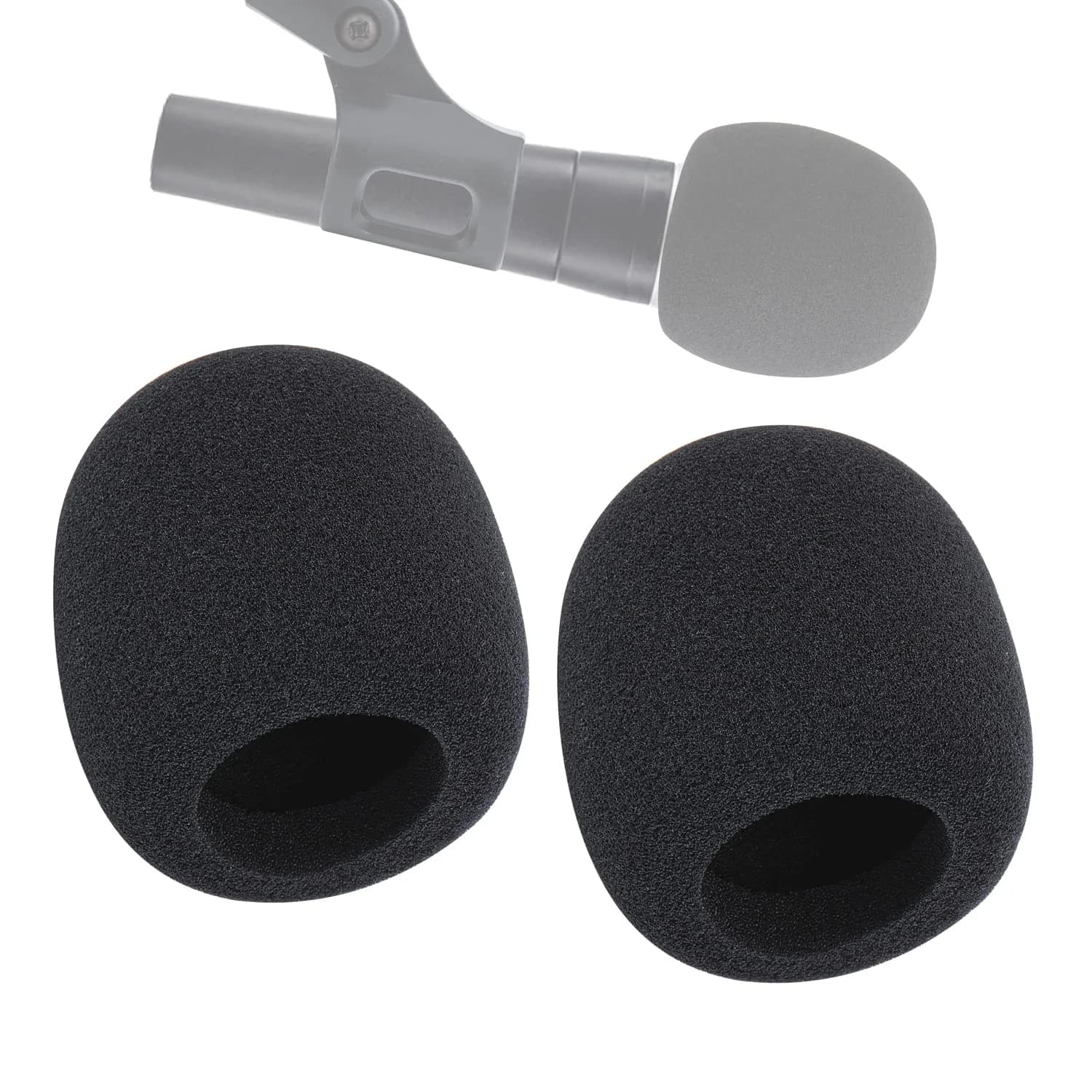 WIBOND Foam Mic Cover for Shure SM58, 2-Pack Black | Reduces Wind Noise & Plosives - main product image