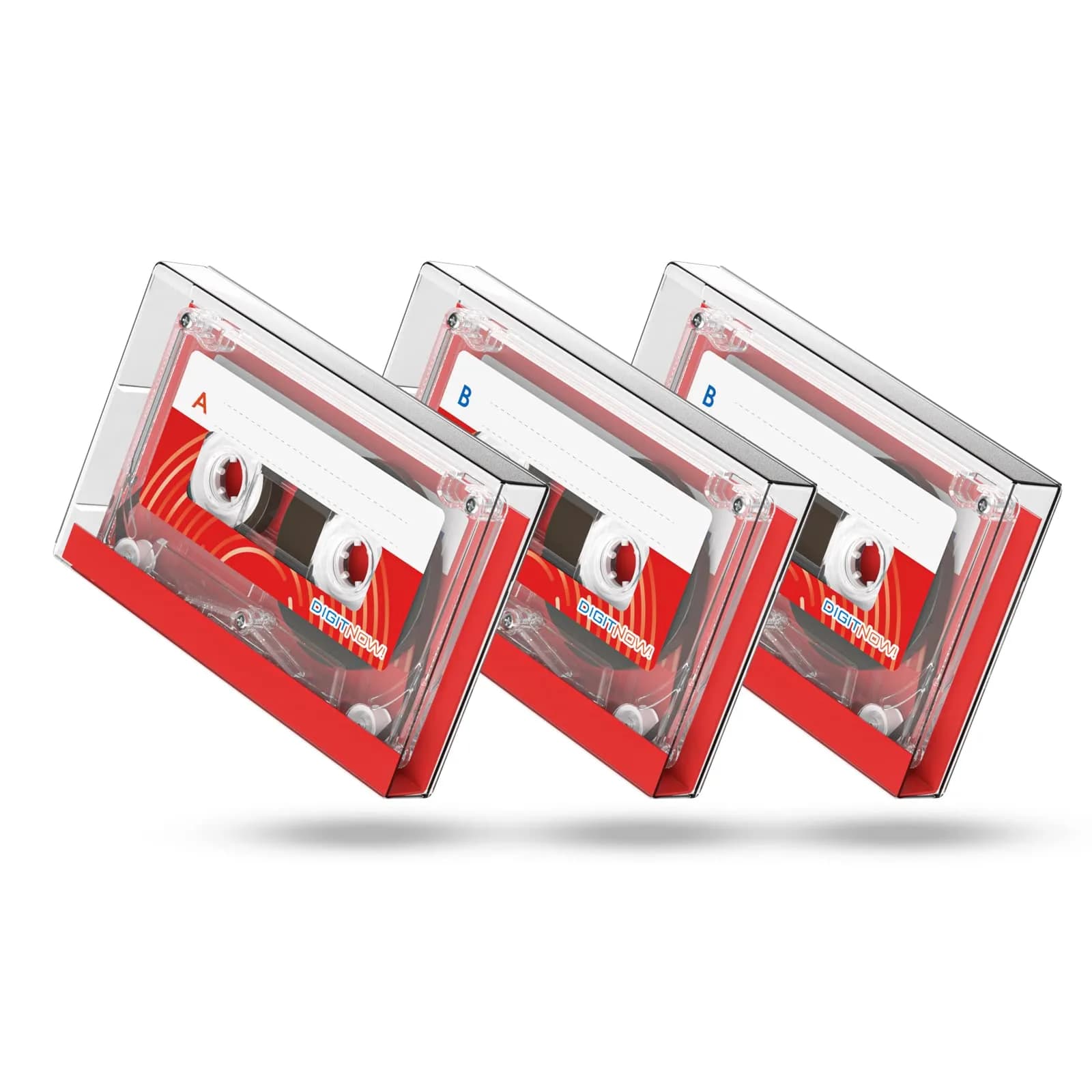 DIGITNOW Blank Cassette Tapes Audio - Low Noise 60 Min for Lectures & Recording (3 Pack) | Analog Tape for Music & Voice - main product image