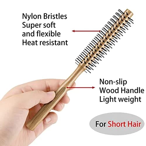 Geiserailie 2 Pieces Round Hair Comb Set 21 cm (8.26 inches) | Bristle & Wood Massage Brushes thumbnail 3