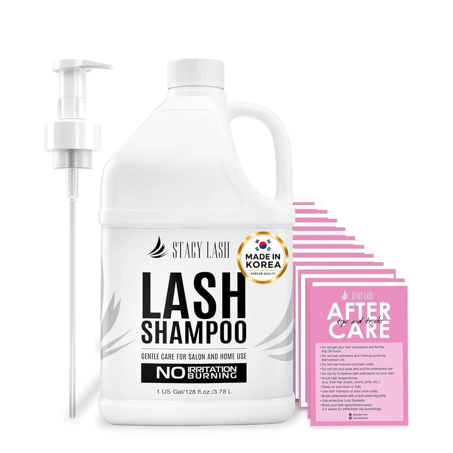 STACY LASH Eyelash Extension Shampoo + Brush 50ml (1.69 fl.oz) | Gentle Foaming Cleanser for Makeup Removal & Lash Aftercare — Unscented