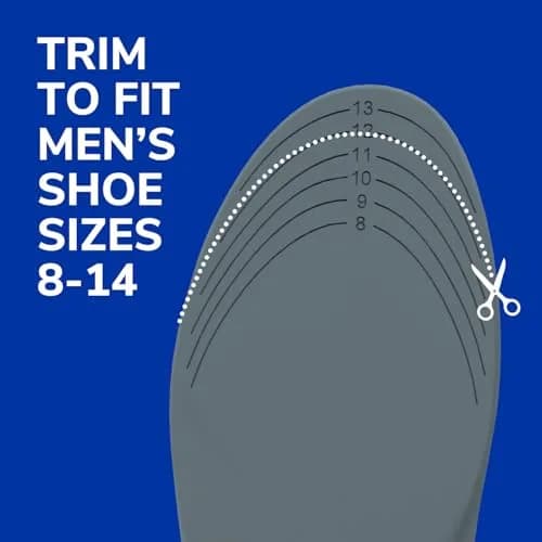 Dr. Scholl's Stability Support Insoles for Men, Size 8-14 (Gray) | Arch Support thumbnail 6