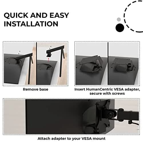 HumanCentric VESA Mount Adapter for Samsung Curved Monitors | Compatible with U32R590, U32R590C, U32R592, U32R591 thumbnail 5