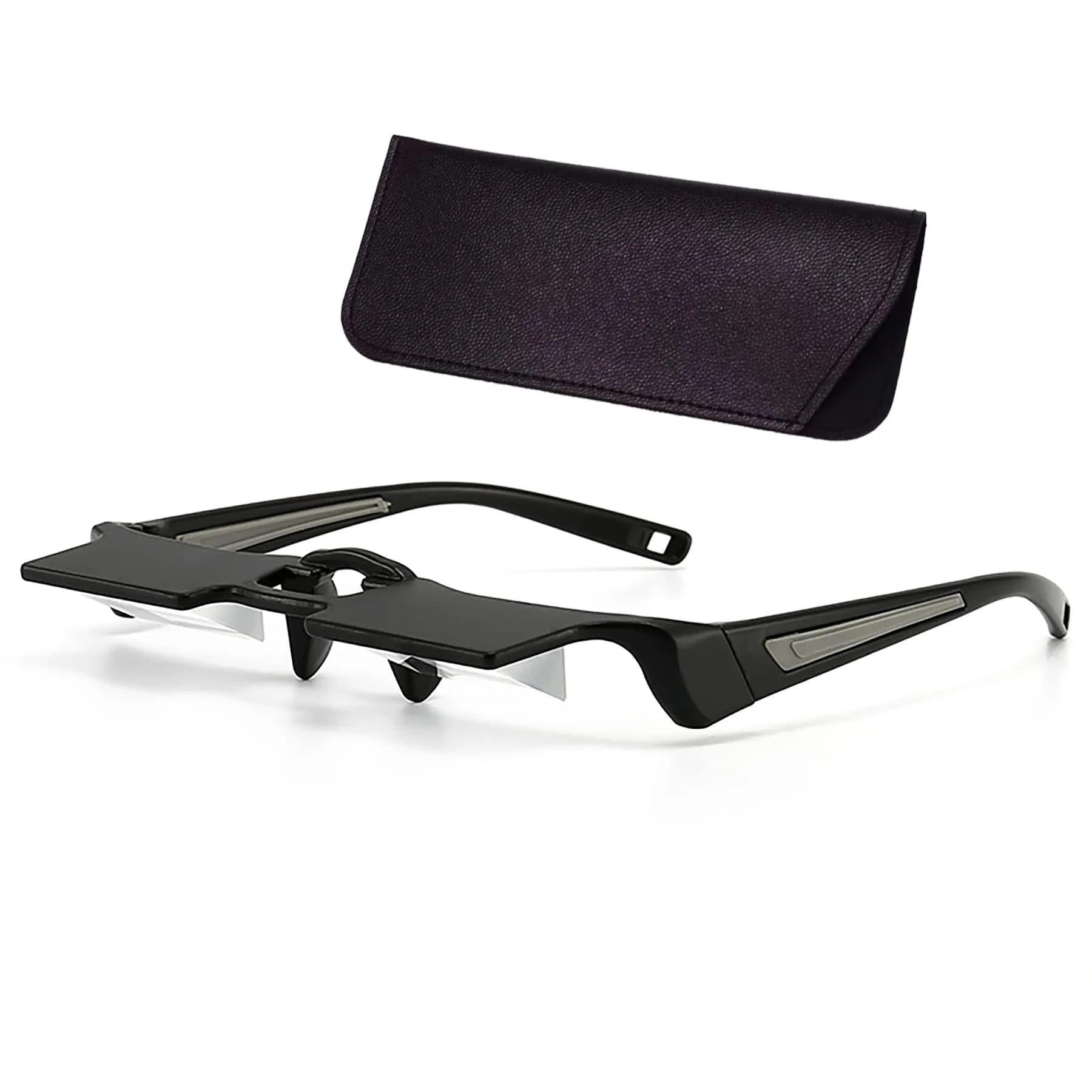 Sigvetan Lazy Glasses Laying Down Light Prism Glasses 0.39 in Wide | Neck Relaxer for Lying Down Reading & Watching TV (Grey)