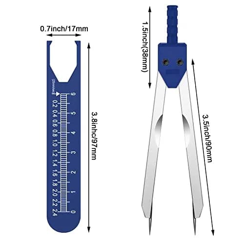 Frienda Blue EKG Calipers with Ruler | 18 cm (7.05 Inch) Stainless Steel Medical Tool thumbnail 2