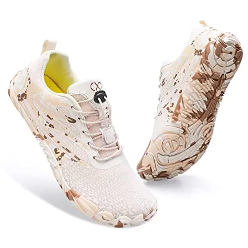 XIHALOOK Barefoot Sports Water Aqua Shoes for Men & Women Beige Brown, 25.4cm (10in) | Quick Dry Breathable Mesh thumbnail 1