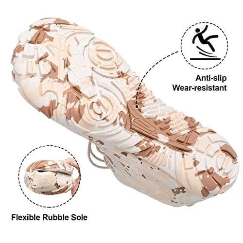 XIHALOOK Womens Barefoot Athletic Aqua Water Shoes with Wide Toe Box & Quick-Dry Mesh | US Women's 10 (Beige Brown) thumbnail 6