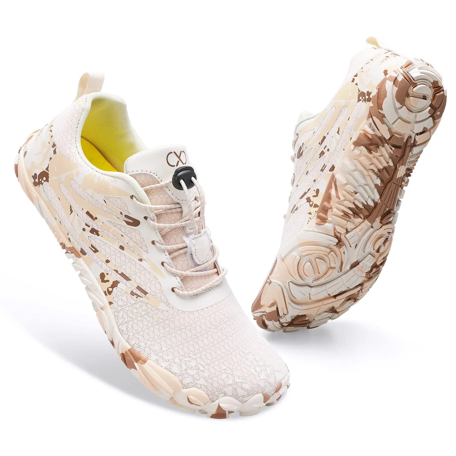 XIHALOOK Barefoot Sports Water Aqua Shoes for Men & Women Beige Brown, 25.4cm (10in) | Quick Dry Breathable Mesh — F Beige Brown / 7.5 Women/6 Men
