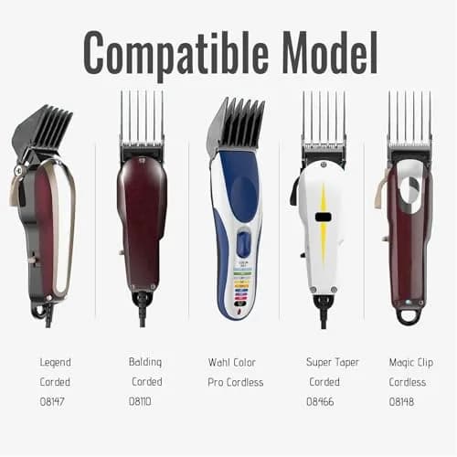 AFANSO Mega Hair Clipper Guards 8pcs Gray 32mm-76mm (1.25-3 Inch) | Precision Hair Cutting Guide Combs for Home Barbers thumbnail 6