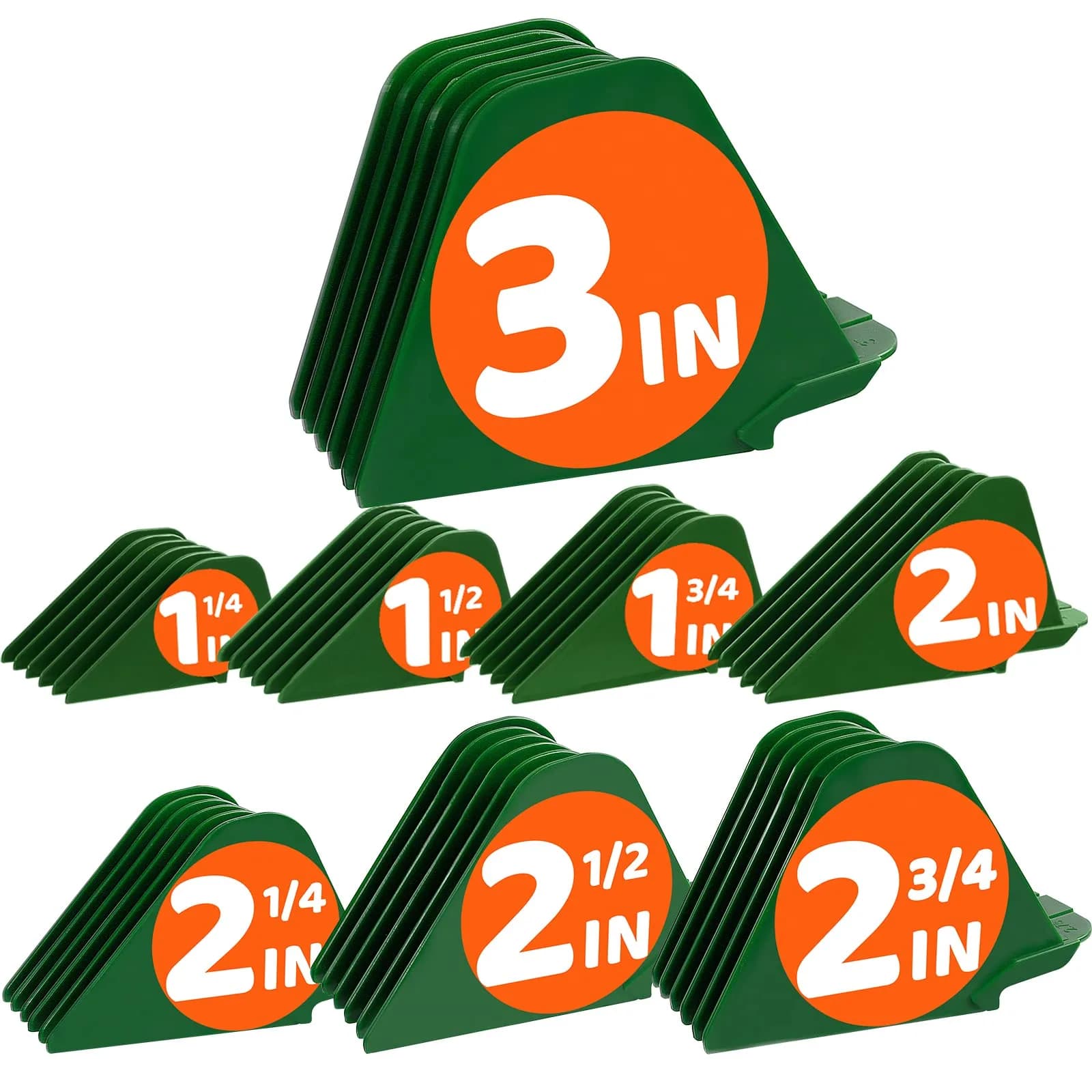AFANSO Mega Hair Clipper Guards 8pcs Gray 32mm-76mm (1.25-3 Inch) | Precision Hair Cutting Guide Combs for Home Barbers — 3 Inch 8 Pieces Green
