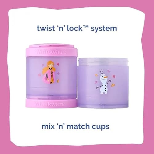 Whiskware Disney Princess Frozen Stackable Snack Containers 2.33 Cup | Cute & Durable for Kids thumbnail 3