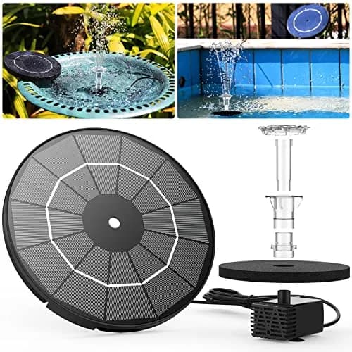 AISITIN 3.5W Solar Fountain Pump with 9.8ft Cord & 8 Nozzles | Attracts Birds, DIY Water Features thumbnail 2