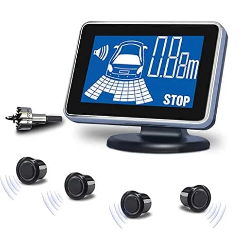 Elsnu Car Reverse Radar System with 4 Sensors | Voice Warning & LCD Display for Parking Assistance thumbnail 1