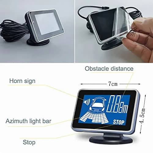 Elsnu Car Reverse Radar System with 4 Sensors | Voice Warning & LCD Display for Parking Assistance thumbnail 6