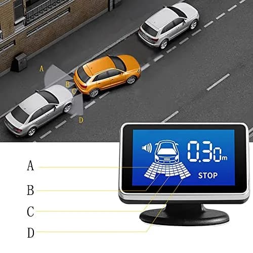 Elsnu Car Reverse Radar System with 4 Sensors | Voice Warning & LCD Display for Parking Assistance thumbnail 3