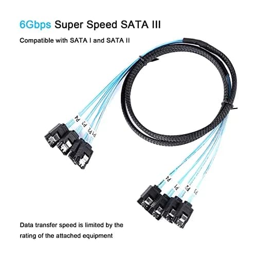 ADCAUDX SATA III Cable 1M (3.3FT) 4-Pack | 6Gbps Data Transfer for SSD HDD thumbnail 4