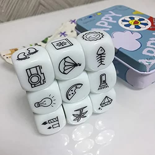 Mbarbs Happy Story 9 Cubes Bundle Dices Cube Set for Kids & Adults | Creative Storytelling Game with Iron Box Storage thumbnail 3