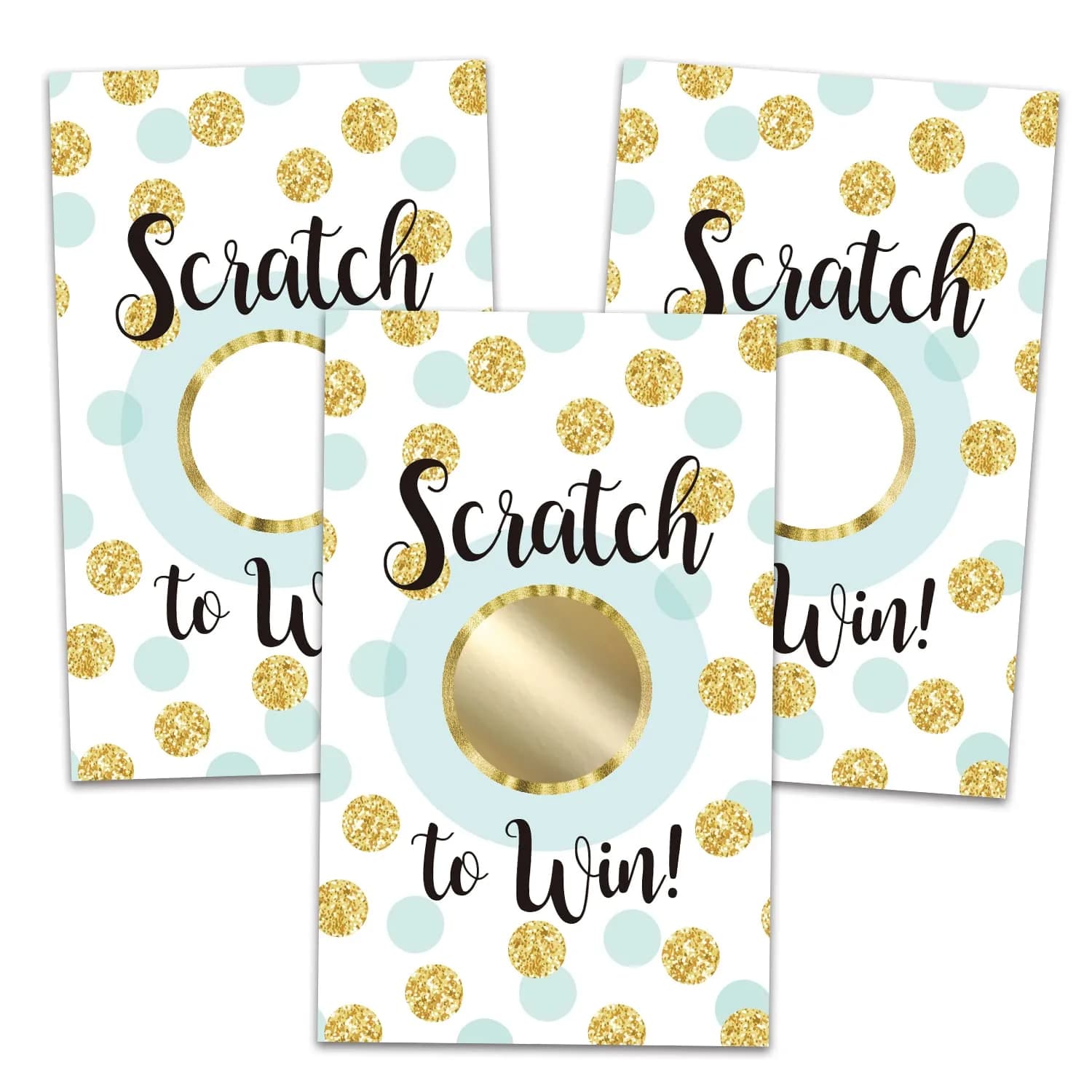 KRUCVOJO Gold Blank Gift Certificate Scratch Off Cards | 50 Cards & 50 Labels (2" x 3.5") — Gold