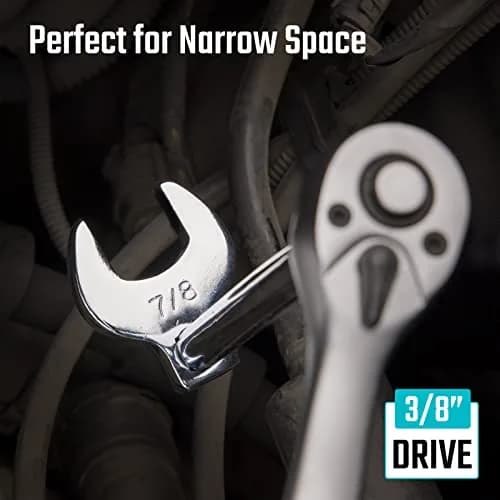 DURATECH 19-Piece 3/8" Drive Crowfoot Wrench Set with 2 Extension Bars | Metric & SAE for Tight Spaces thumbnail 5