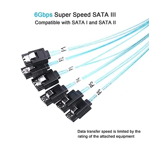 ADCAUDX SATA-III Cable-0.5M | 6 Pack Data Cables for HDD/SSD, SATA 7 Pin, 6Gbps, Nylon Braided thumbnail 3