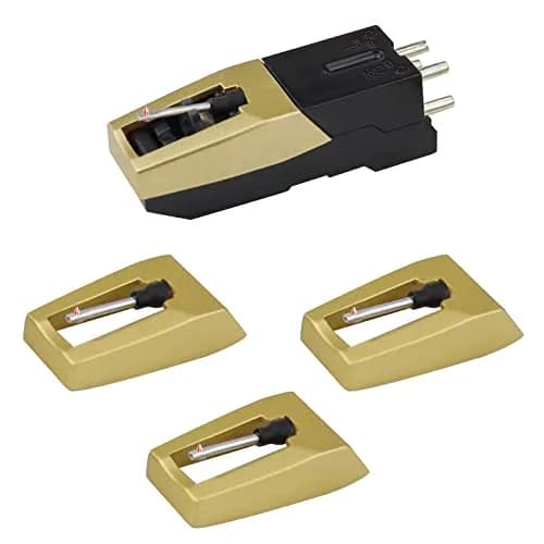 banpa Gold Turntable Cartridge with Diamond Stylus Replacement | Fits Crosley, ION, Pyle, Jensen, Victola, Teac & More thumbnail 1
