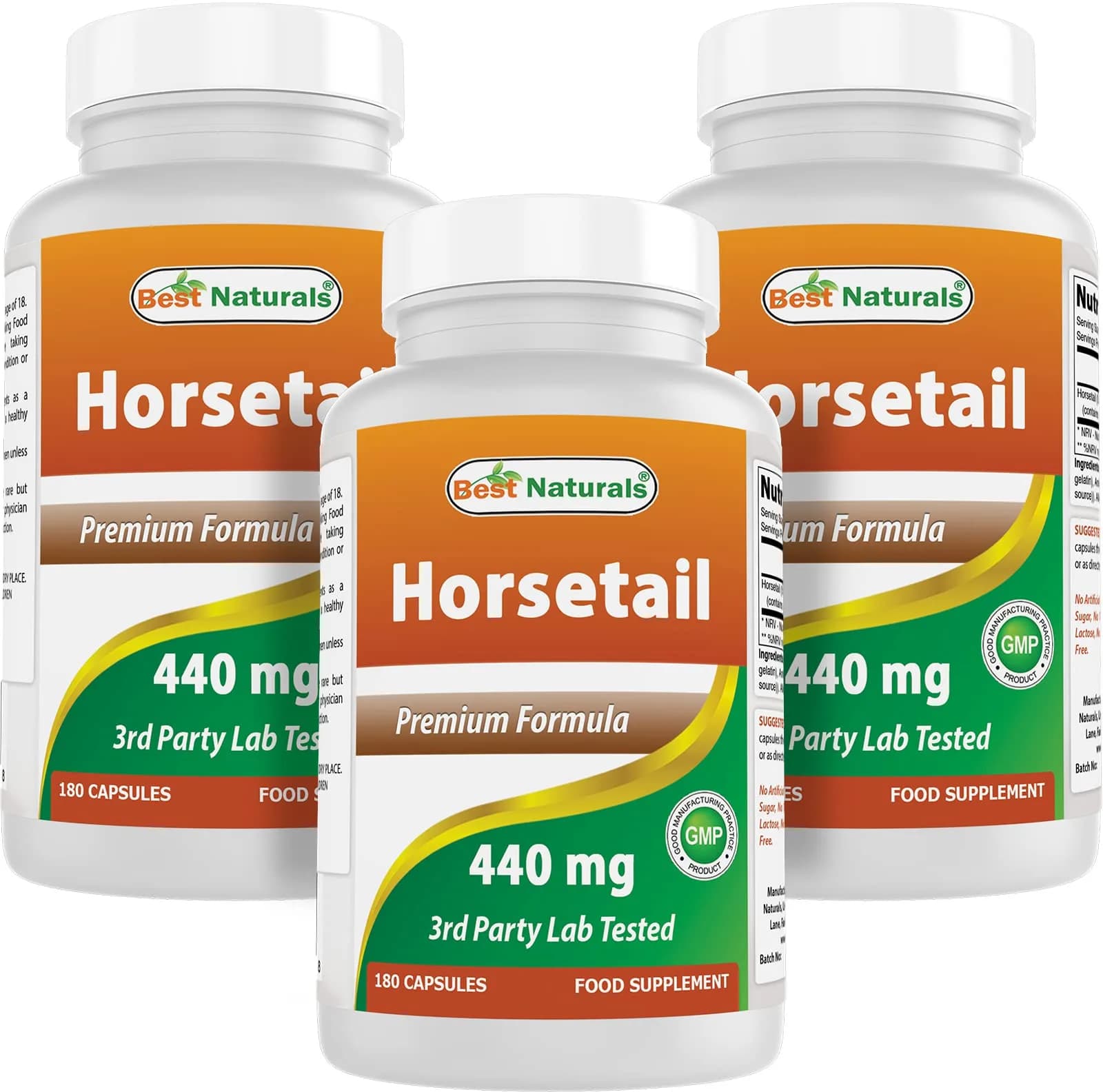 Best Naturals Horsetail 440 mg 180 Capsules | Gluten-Free, Non-GMO, Made in USA — Capsule