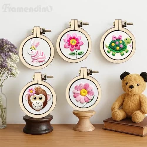 Framendino Mini Embroidery Hoops Wood Round Cross Stitch for Crafts Jewelry 20 Pack (2.9 cm / 2.5 cm) thumbnail 6