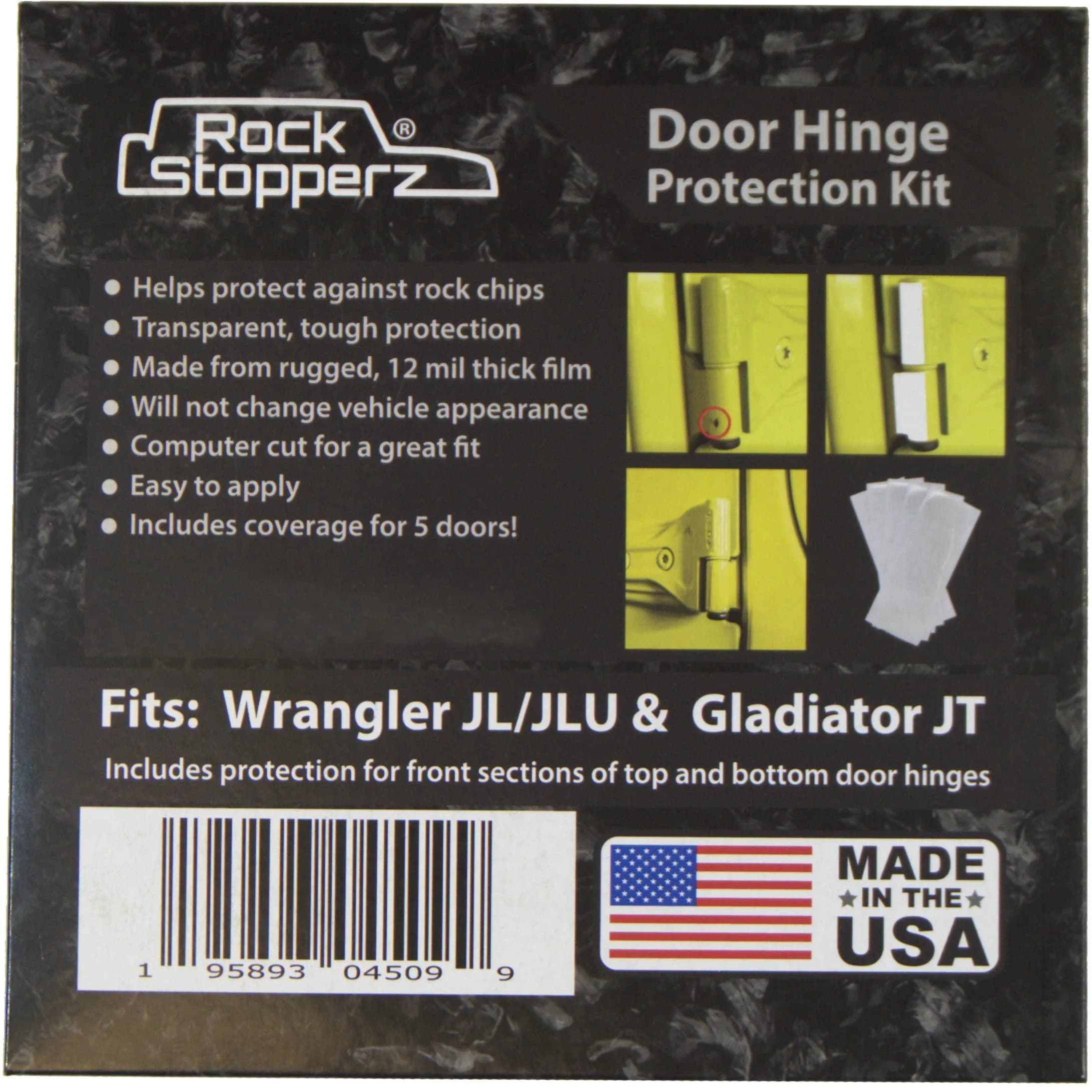 Rock Stopperz Door Hinge Protection Kit - Compatible with Jeep Wrangler JL/JLU/Gladiator - 2 or 4 Door (2019-2026) | Protects Paint & Hinges