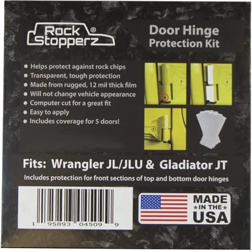 Rock Stopperz Door Hinge Protection Kit - Compatible with Jeep Wrangler JL/JLU/Gladiator - 2 or 4 Door (2019-2026) | Protects Paint & Hinges thumbnail 1