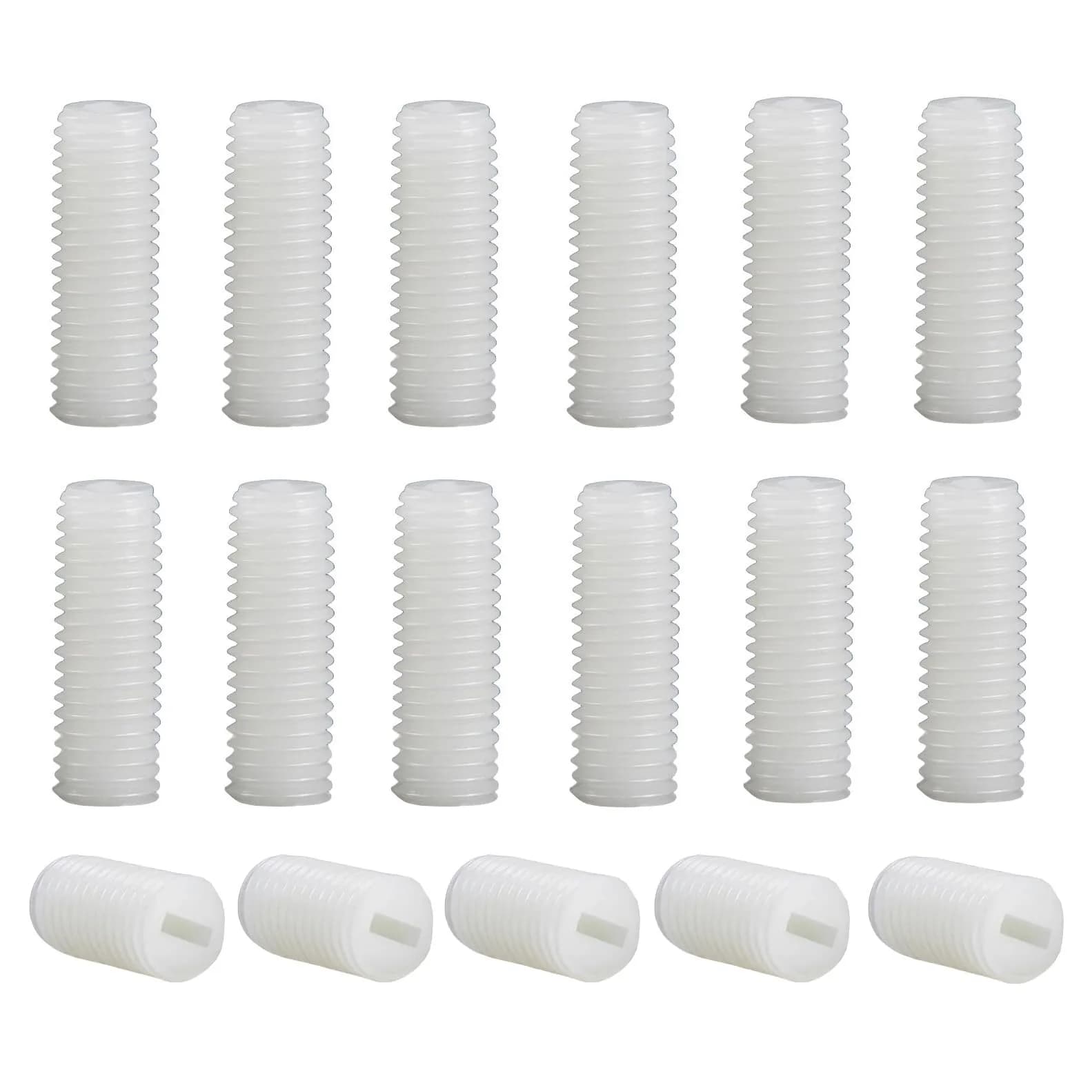 NACX M4 x 10mm Slotted Head Set Screws | Plastic Headless Grub Screws in White Nylon - main product image