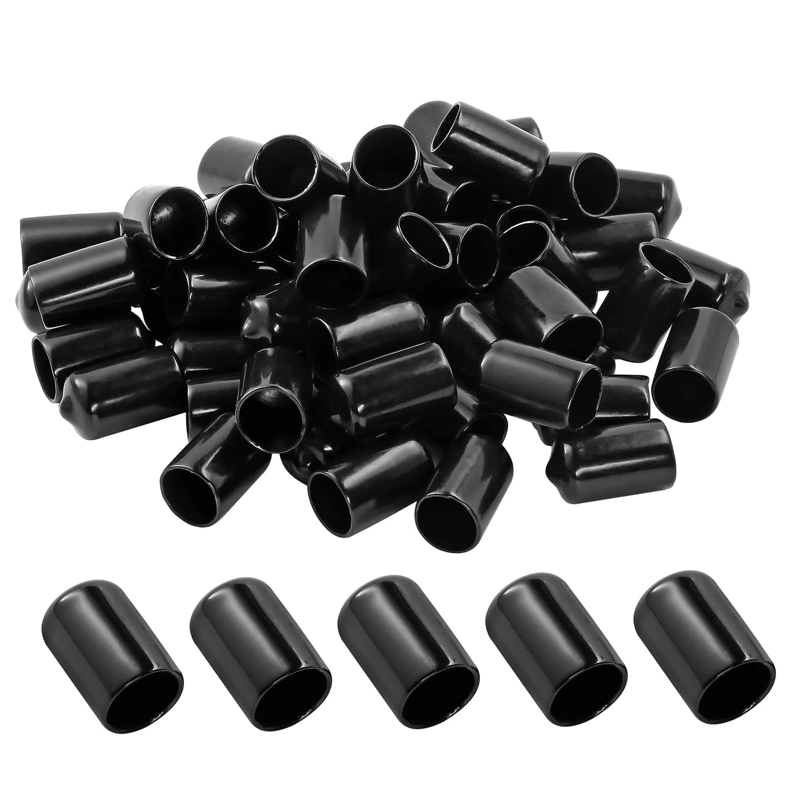 Jamiikury Screw Thread Protectors 5mm | Rubber End Caps for Bolts & Pipes (15mm length) — 12mm