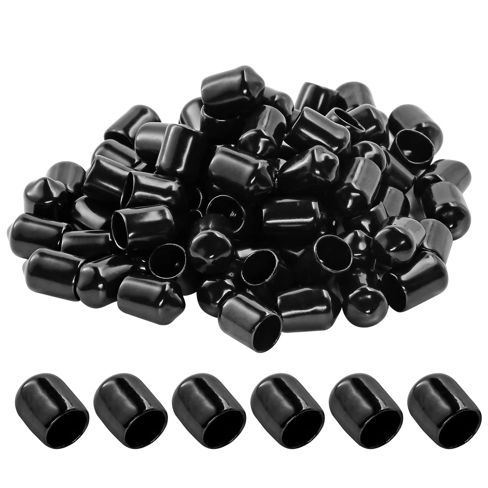 Jamiikury Screw Thread Protectors 5mm | Rubber End Caps for Bolts & Pipes (15mm length) — 9.5mm