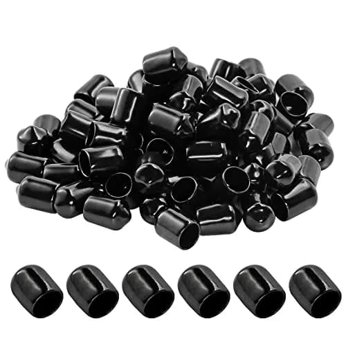 Jamiikury Rubber End Caps 120PCS | 9.5mm ID Vinyl Flexible Screw Thread Protectors thumbnail 1