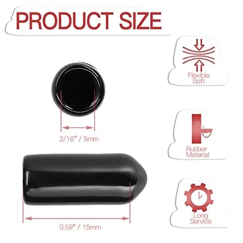 Jamiikury Screw Thread Protectors 5mm | Rubber End Caps for Bolts & Pipes (15mm length) thumbnail 2