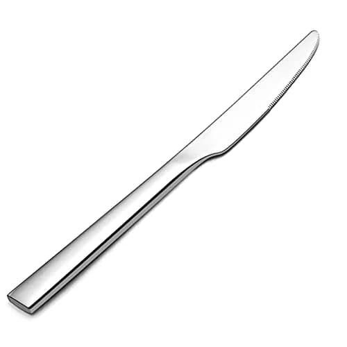 E-far 12-Piece Serrated Steak Knives Set 8.9 Inch | Modern Square Edge, Mirror Finish, Dishwasher Safe thumbnail 1