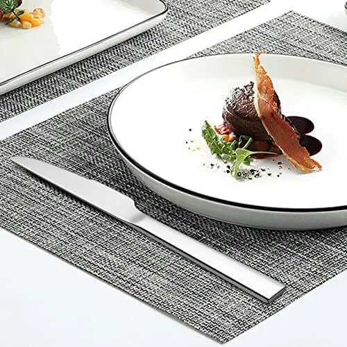 E-far 12-Piece Serrated Steak Knives Set 8.9 Inch | Modern Square Edge, Mirror Finish, Dishwasher Safe thumbnail 4
