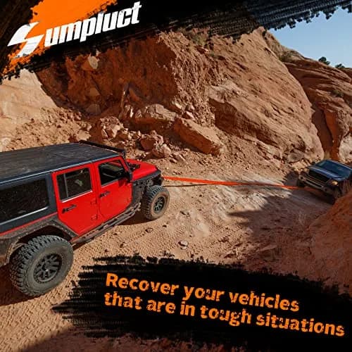 sumpluct Heavy Duty Recovery Tow Strap 3" x 20' (9,072 kg / 20,000 lbs) | Reinforced Loops for Vehicle Recovery thumbnail 2