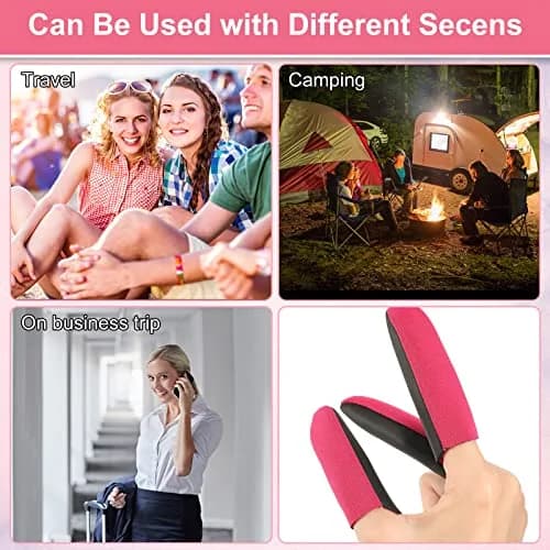 Nuanchu Heat Resistant Finger Guards for Hair Styling, 6 Pieces (Black & Rose Red) | Protects Thumb, Index & Middle Fingers thumbnail 6