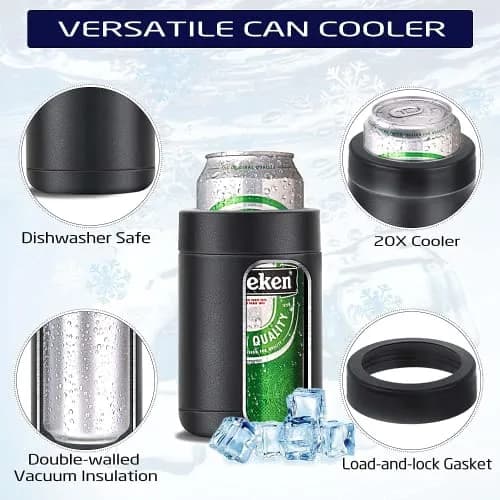 Stepstall Beer Gifts for Men, 12 oz Can & Bottle Cooler with Opener | Vacuum Insulated Stainless Steel thumbnail 2