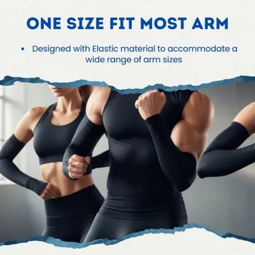 FOOTINSOLE.COM SunDefender Cooling Arm Sleeves with UPF 50+ Protection, 39cm (15 Inch) Length, 5 Pairs | Breathable & Moisture-Wicking for Sports thumbnail 3
