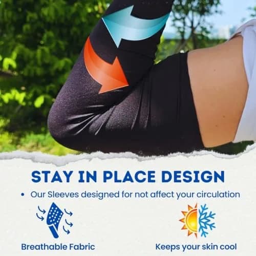 FOOTINSOLE.COM SunDefender Cooling Arm Sleeves with UPF 50+ Protection, 39cm (15 Inch) Length, 5 Pairs | Breathable & Moisture-Wicking for Sports thumbnail 4