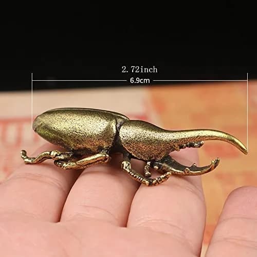 brandname Solid Copper Simulation Beetle Decorations Brass Taurus Insect Miniatures 3 pcs | Unique Brass Home Decor thumbnail 2