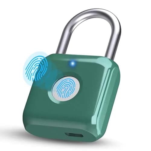 Pothunder Green Fingerprint Padlock | Keyless Biometric Security Lock with USB Rechargeable Battery thumbnail 1
