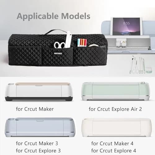 AMOIGEE Padded Dust Cover for Cricut Maker 4/3 & Explore 4/3/Air 2 | 53.3 cm (21") x 16.5 cm (6.5") x 16.5 cm (6.5") thumbnail 3