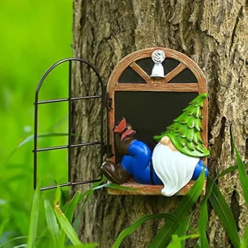 vomiceak Whimsical Fairy Garden Gnome Statue 15.8cm (6.2 inch) | Funny Resin Elf Decor for Outdoor Patio Yard Lawn Porch thumbnail 1