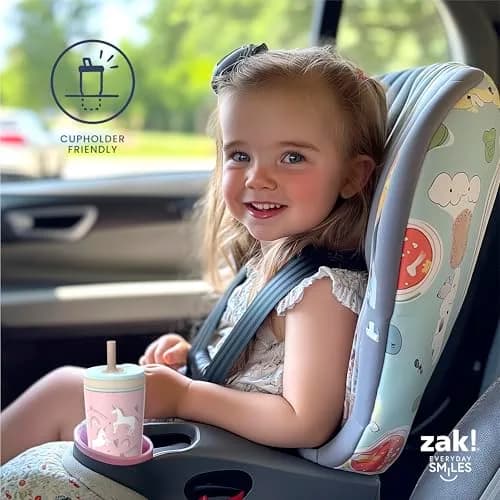 Zak Designs Shells Kelso Tumbler Set, Leak-Proof Screw-On Lid with Straw, Bundle for Kids Includes Plastic and Stainless Steel Cups with Bonus Sipper (3pc Set, Non-BPA) thumbnail 6